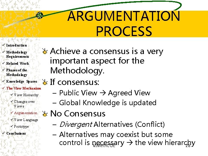 ARGUMENTATION PROCESS ü Introduction ü Methodology Requirements ü Related Work ü Phases of the