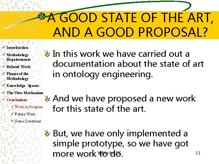 A GOOD STATE OF THE ART, AND A GOOD PROPOSAL? ü Introduction ü Methodology