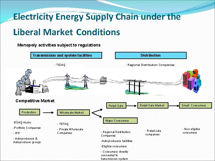 Electricity Energy Supply Chain under the Liberal Market Conditions Monopoly activities subject to regulations