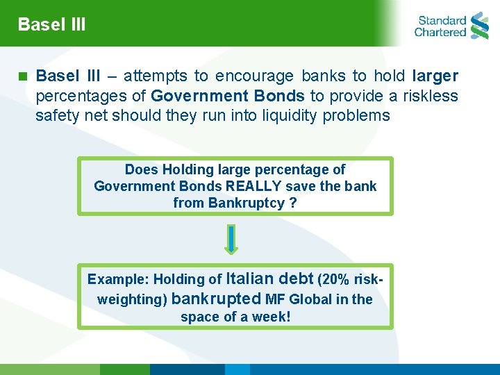 Basel lll n Basel lll – attempts to encourage banks to hold larger percentages