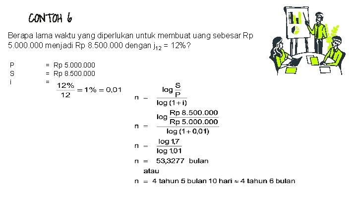 CONTOH 6 Berapa lama waktu yang diperlukan untuk membuat uang sebesar Rp 5. 000