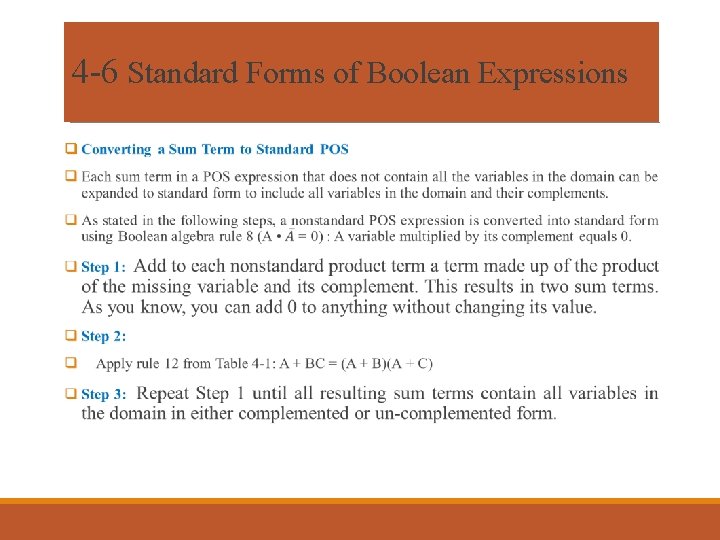 4 -6 Standard Forms of Boolean Expressions q 4 -6 Standard Forms of Boolean Expressions q