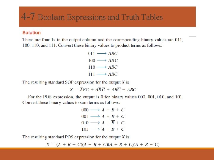 4 -7 Boolean Expressions and Truth Tables 4 -7 Boolean Expressions and Truth Tables