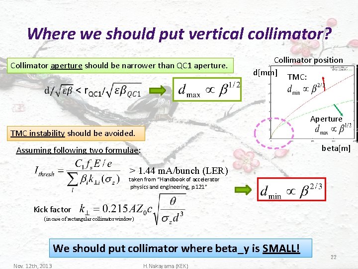 Where we should put vertical collimator? Collimator aperture should be narrower than QC 1