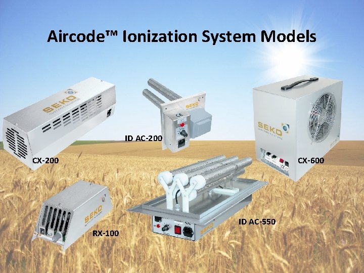 Aircode™ Ionization System Models ID AC-200 CX-600 ID AC-550 RX-100 