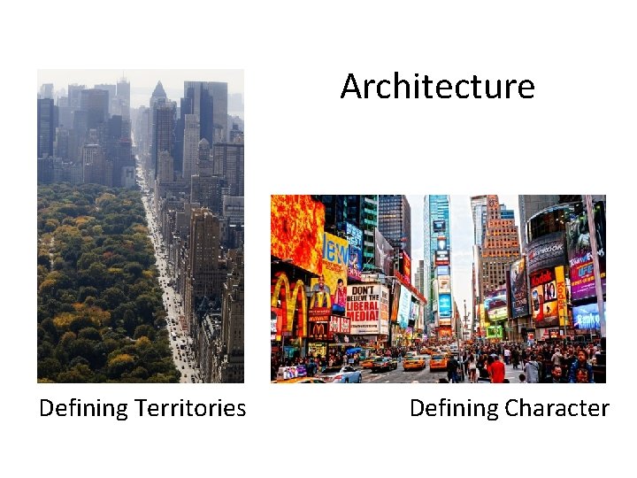 Architecture Defining Territories Defining Character 