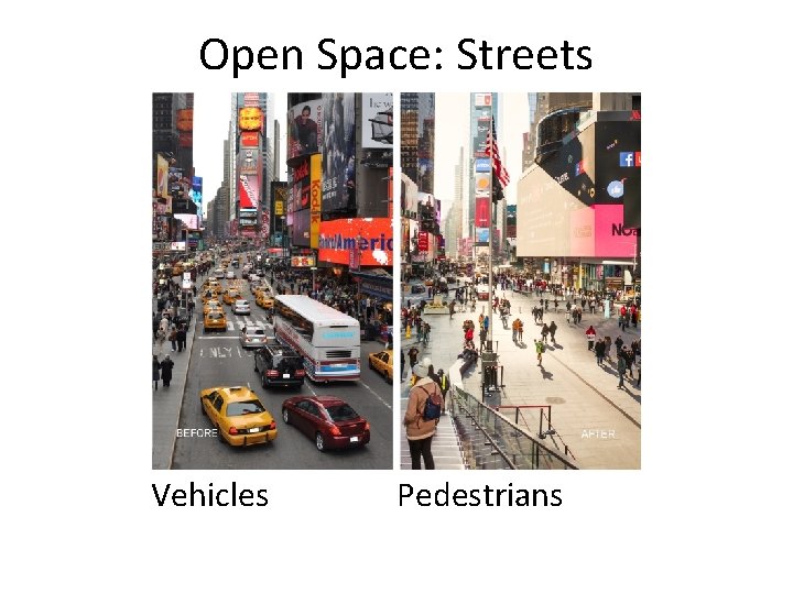 Open Space: Streets Vehicles Pedestrians 
