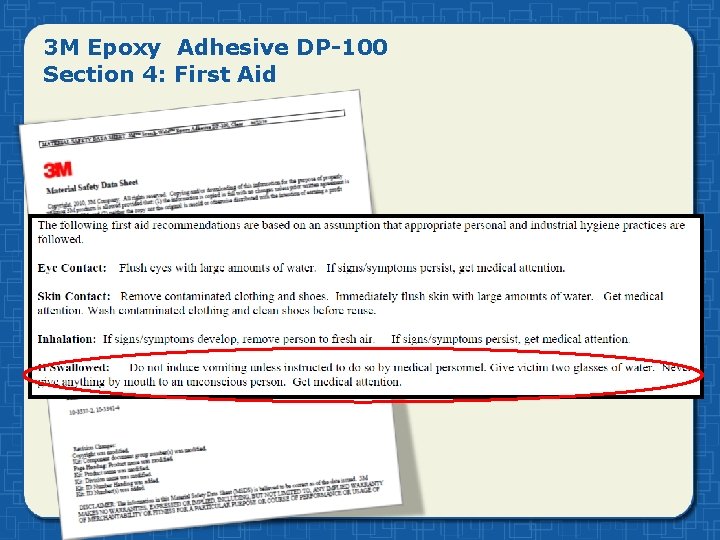 3 M Epoxy Adhesive DP-100 Section 4: First Aid 