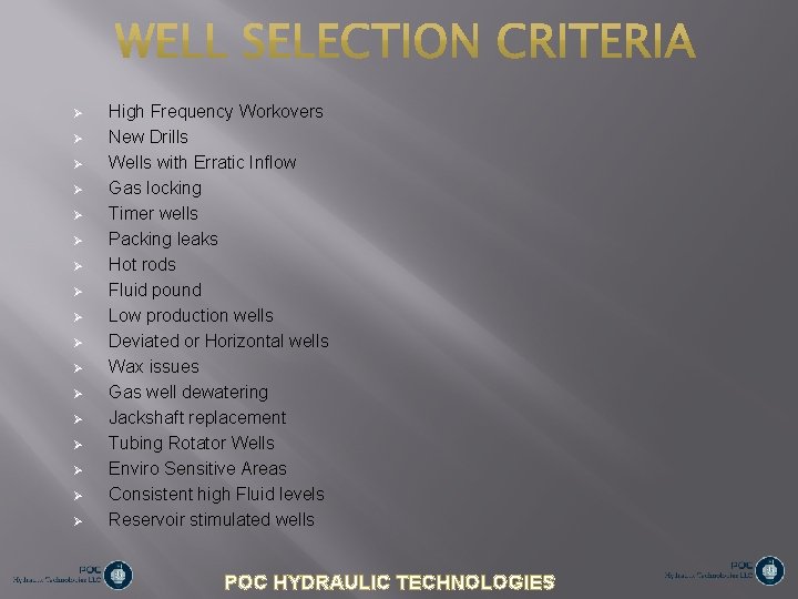  High Frequency Workovers New Drills Wells with Erratic Inflow Gas locking Timer wells