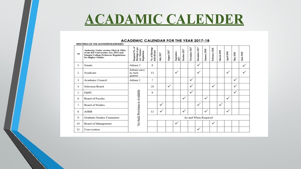 ACADAMIC CALENDER 