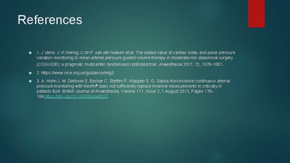 References 1. J stens. J. -P. Hering, C. W. P. van der hoeven et