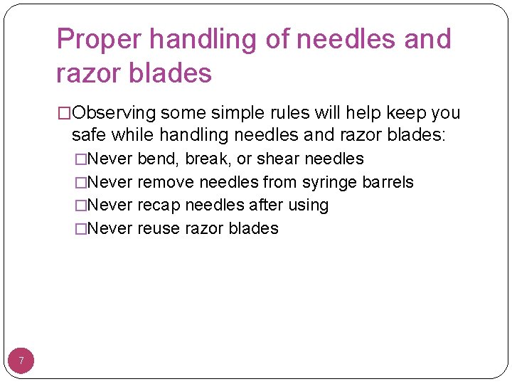 Laboratory Sharps Handling and Disposal University of Alaska