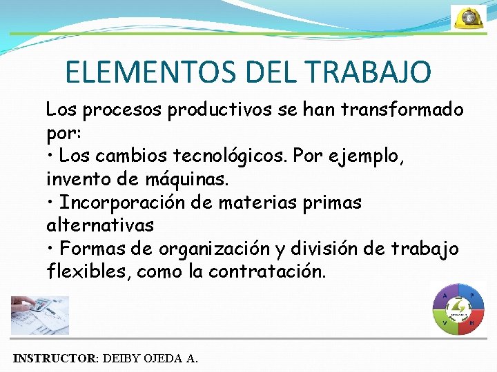 ELEMENTOS DEL TRABAJO Los procesos productivos se han transformado por: • Los cambios tecnológicos.