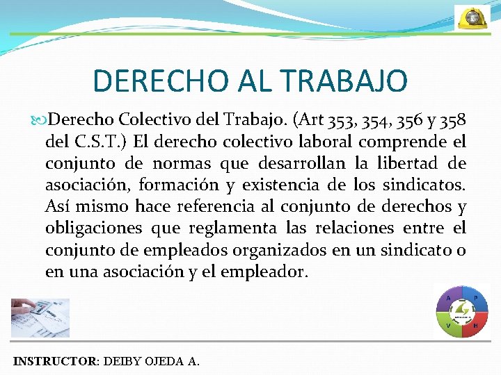 DERECHO AL TRABAJO Derecho Colectivo del Trabajo. (Art 353, 354, 356 y 358 del