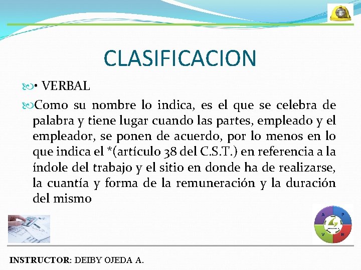 CLASIFICACION • VERBAL Como su nombre lo indica, es el que se celebra de