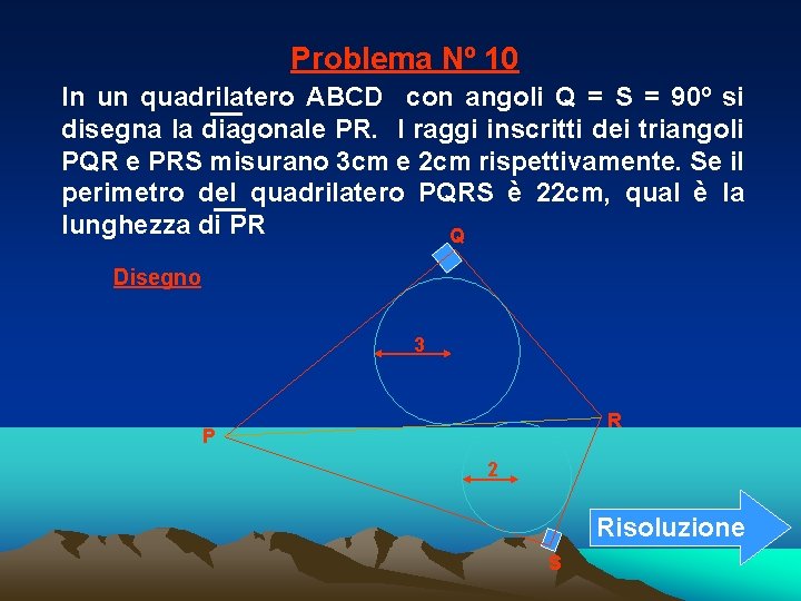 Problema Nº 10 In un quadrilatero ABCD con angoli Q = S = 90º