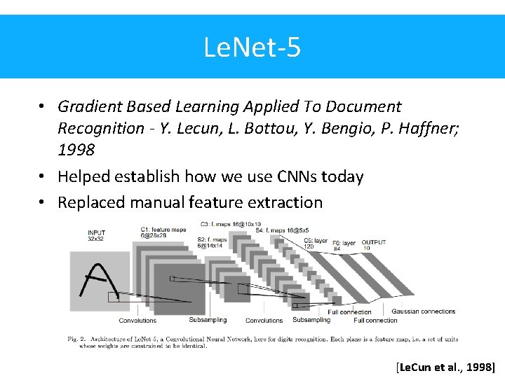Le. Net-5 • Gradient Based Learning Applied To Document Recognition - Y. Lecun, L.