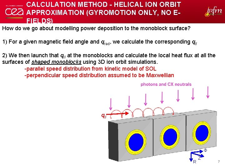 CALCULATION METHOD - HELICAL ION ORBIT APPROXIMATION (GYROMOTION ONLY, NO EFIELDS) How do we