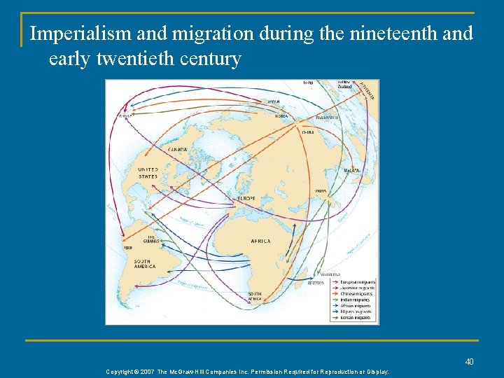 Imperialism and migration during the nineteenth and early twentieth century 40 Copyright © 2007