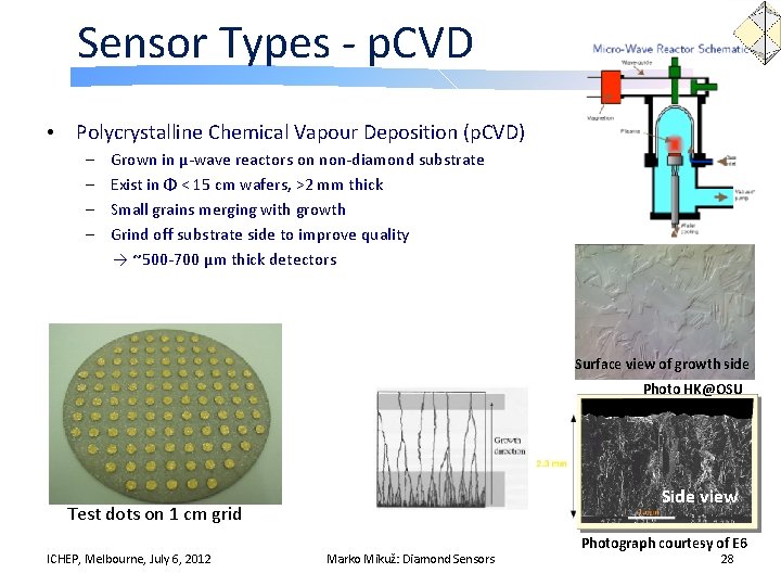 Sensor Types - p. CVD • Polycrystalline Chemical Vapour Deposition (p. CVD) – –