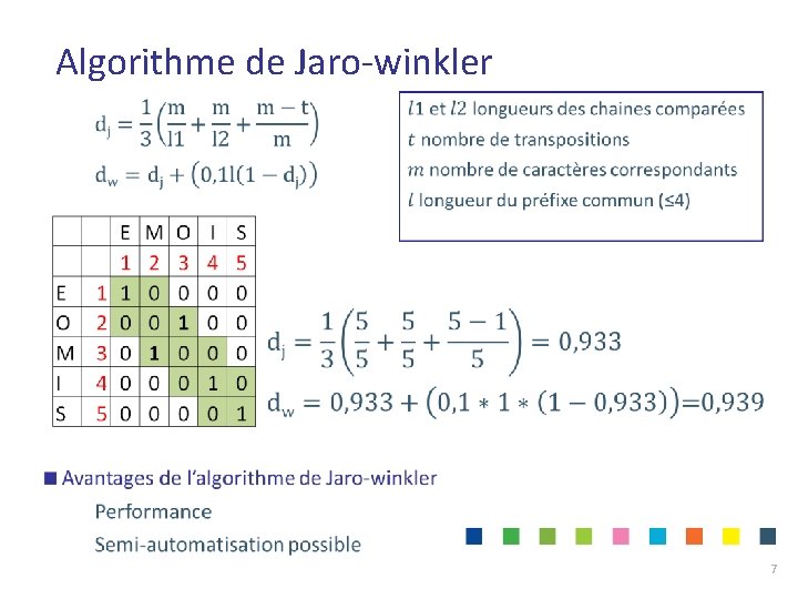 Algorithme de Jaro-winkler 7 