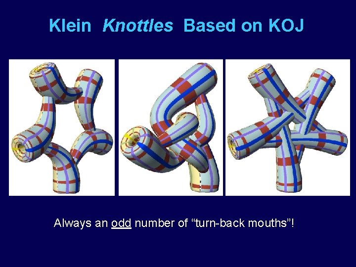 Klein Knottles Based on KOJ Always an odd number of “turn-back mouths”! 