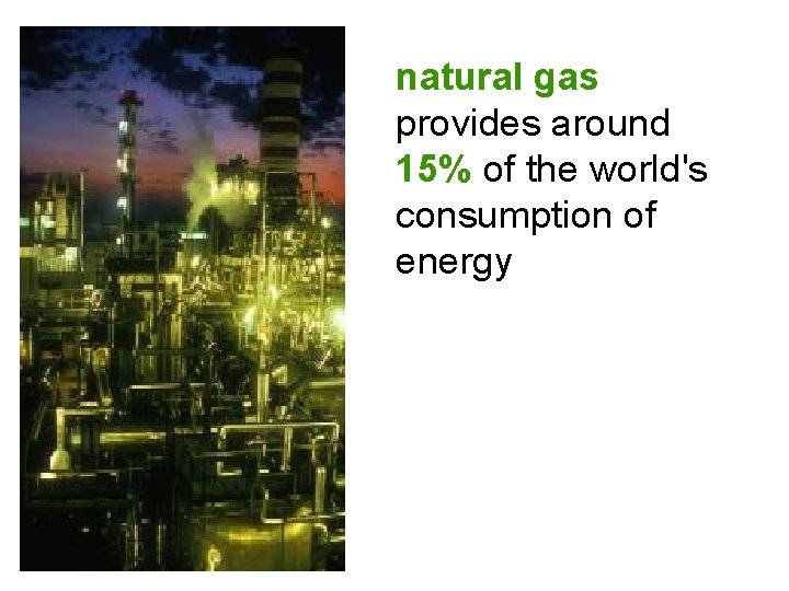 natural gas provides around 15% of the world's consumption of energy 