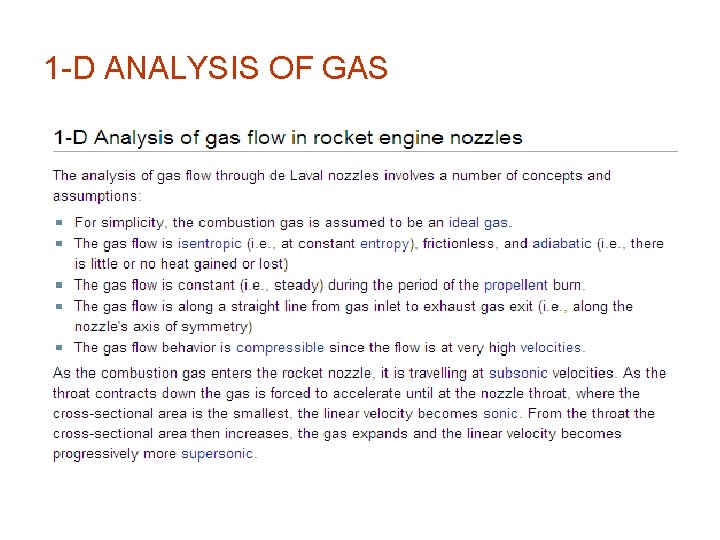 1 -D ANALYSIS OF GAS 