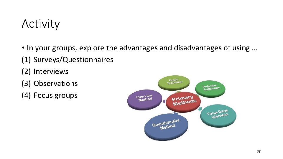 Activity • In your groups, explore the advantages and disadvantages of using … (1)