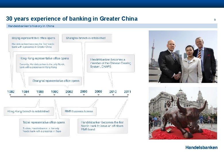 30 years experience of banking in Greater China Handelsbanken’s history in China 3 