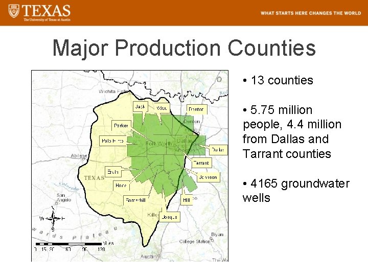 Major Production Counties • 13 counties • 5. 75 million people, 4. 4 million