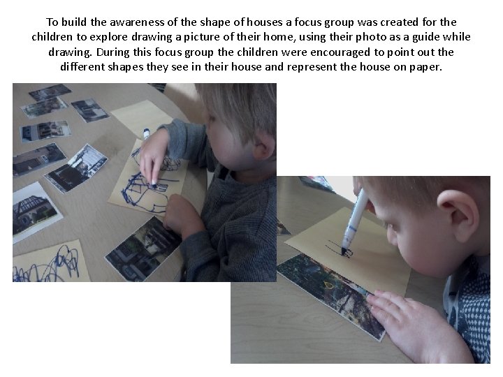 To build the awareness of the shape of houses a focus group was created