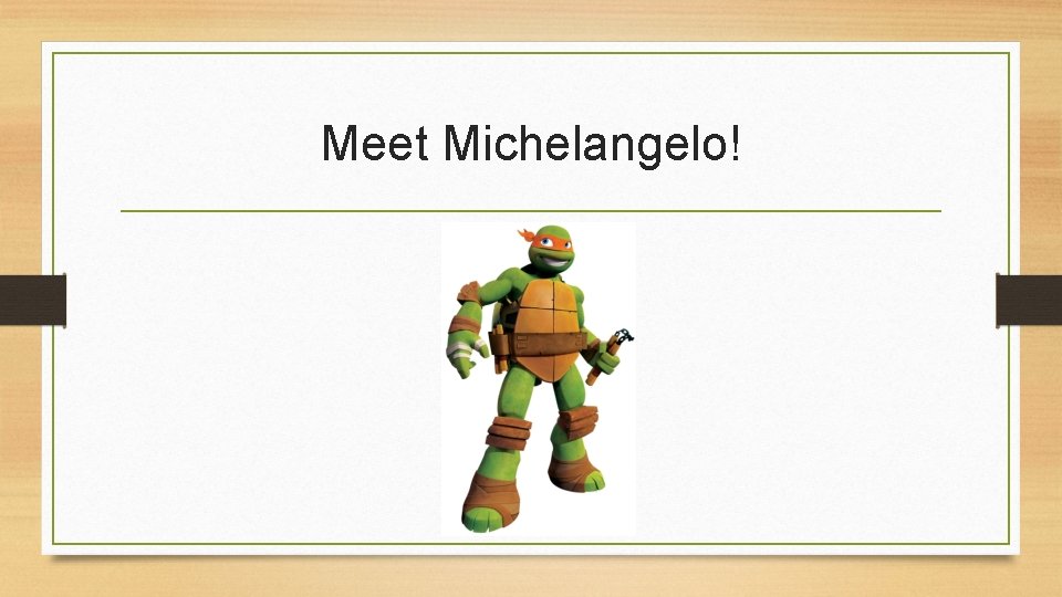 Meet Michelangelo! 