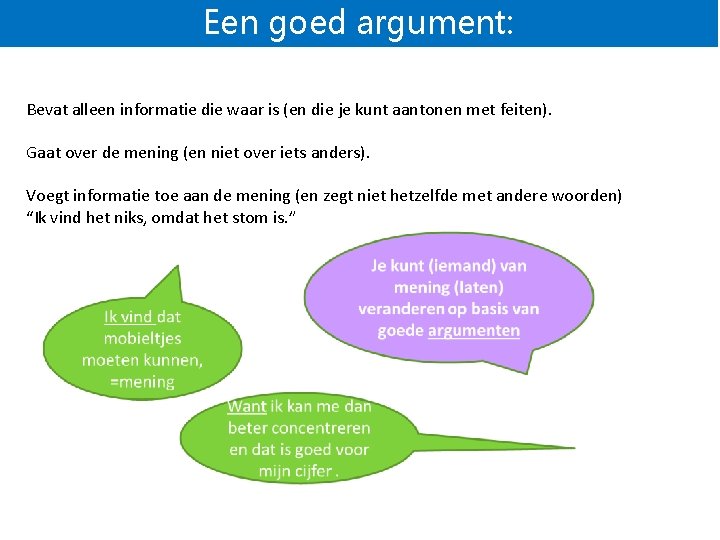 Een goed argument: Bevat alleen informatie die waar is (en die je kunt aantonen