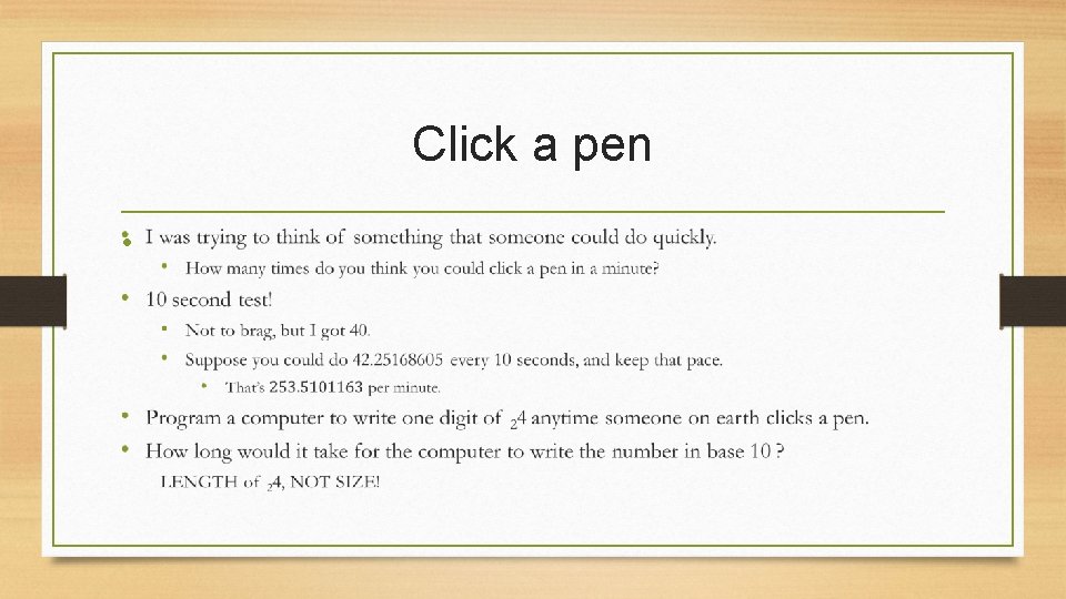 Click a pen • 