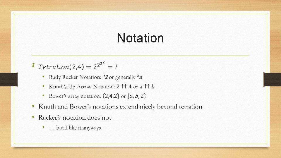 Notation • 