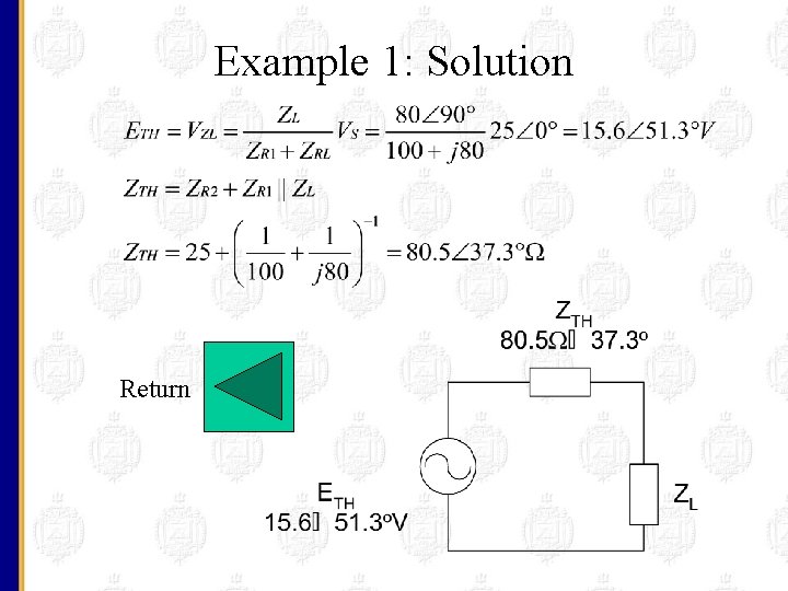 Example 1: Solution Return 