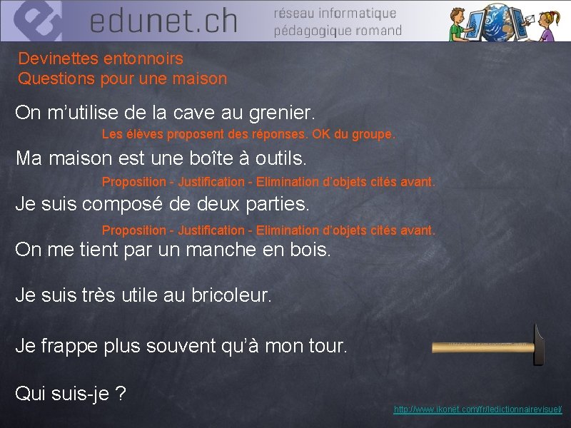 Devinettes entonnoirs Questions pour une maison On m’utilise de la cave au grenier. Les