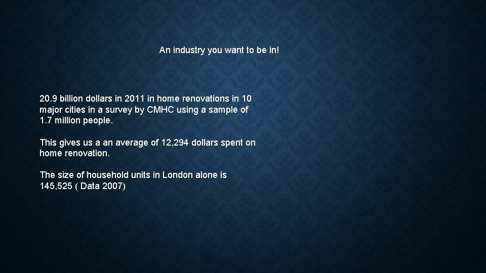 An industry you want to be in! 20. 9 billion dollars in 2011 in