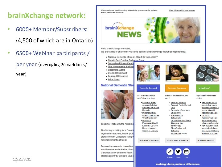brain. Xchange network: • 6000+ Member/Subscribers: (4, 500 of which are in Ontario) •