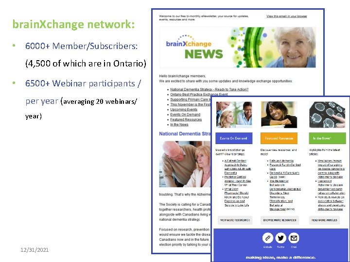 brain. Xchange network: • 6000+ Member/Subscribers: (4, 500 of which are in Ontario) •