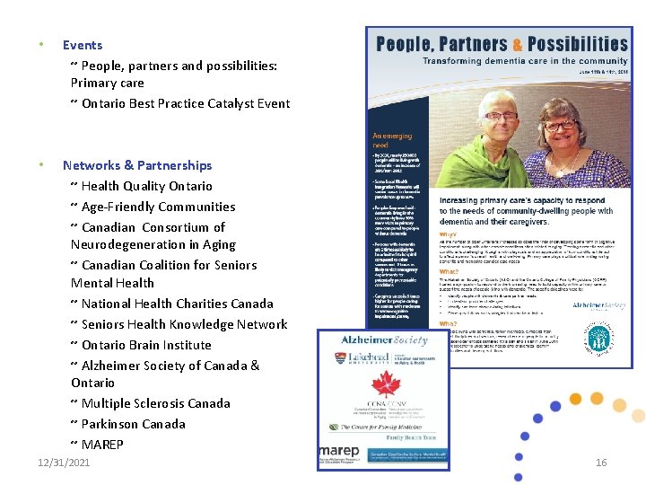  • Events ~ People, partners and possibilities: Primary care ~ Ontario Best Practice