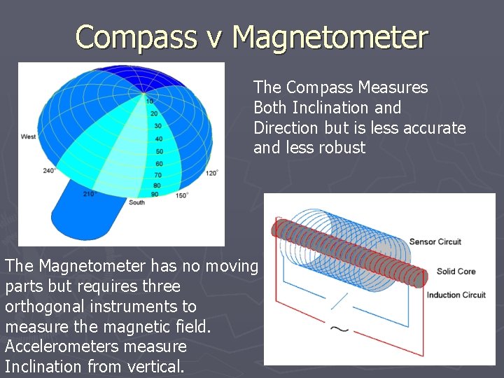 Compass v Magnetometer The Compass Measures Both Inclination and Direction but is less accurate