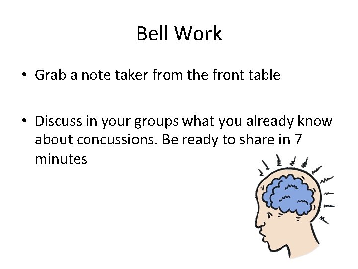 Bell Work • Grab a note taker from the front table • Discuss in