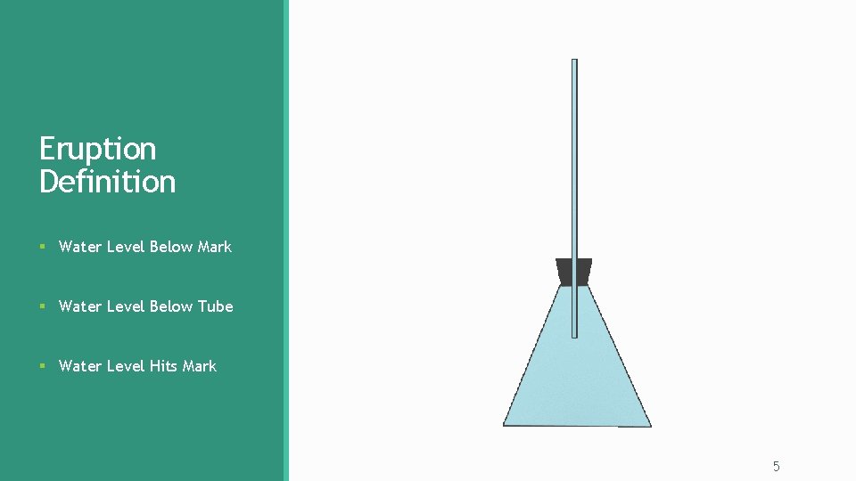 Eruption Definition § Water Level Below Mark § Water Level Below Tube § Water