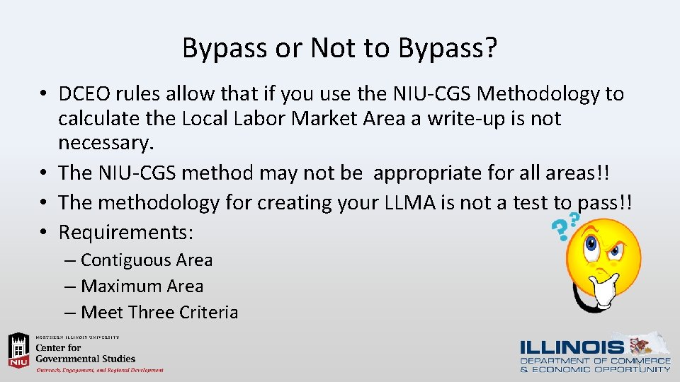 Bypass or Not to Bypass? • DCEO rules allow that if you use the