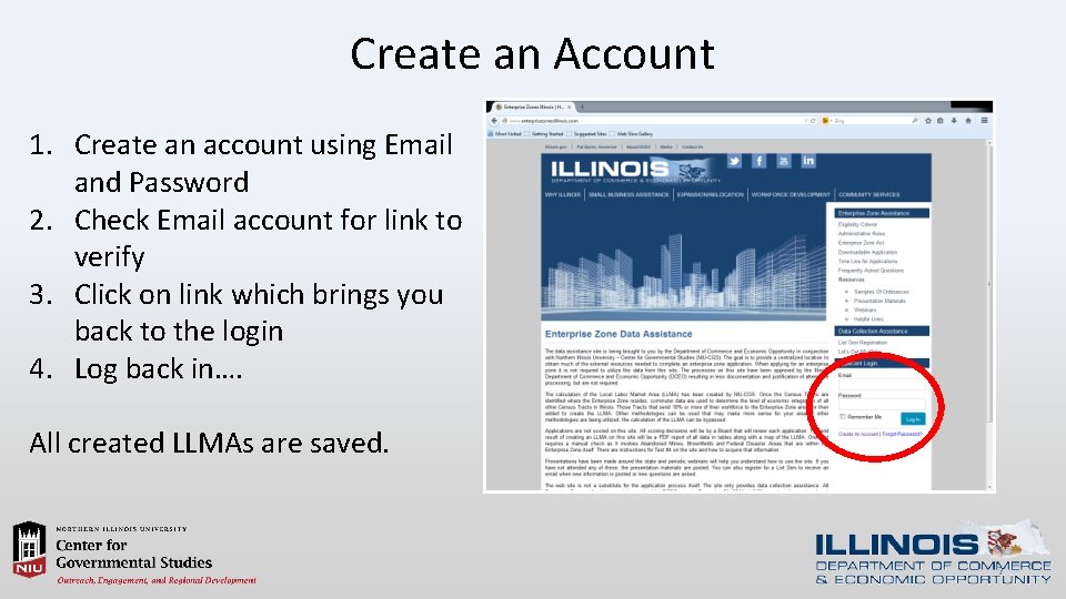 Create an Account 1. Create an account using Email and Password 2. Check Email