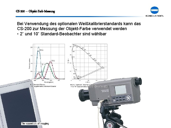 CS-200 – Objekt-Farb-Messung Bei Verwendung des optionalen Weißkalibrierstandards kann das CS-200 zur Messung der