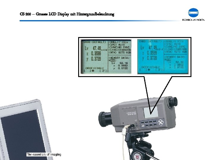 CS-200 – Grosses LCD Display mit Hintergrundbeleuchtung Chroma Meter CS-200 
