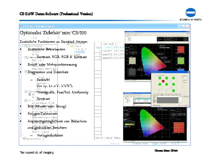 CS-S 10 W Daten-Software (Professional Version) Optionales Zubehör zum CS-200 Zusätzliche Funktionen zu Standard